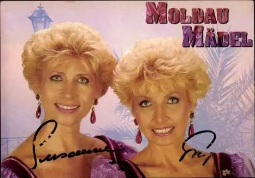 Ak Volksmusiksängerinnen Moldau-Mädel, Autogramm