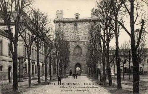 Ak Vincennes Val de Marne, Allee de Communication, Porte Principale