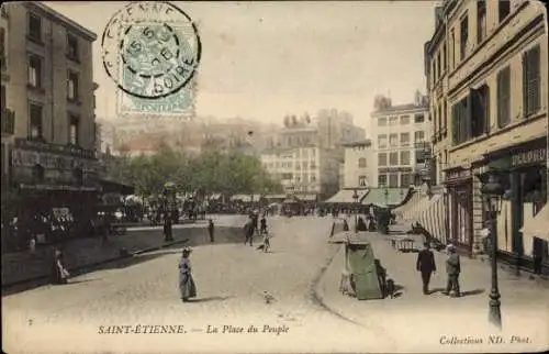 Ak Saint Étienne Loire, Place du Peuple
