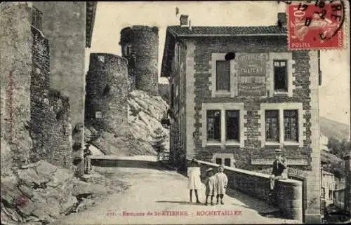 Ak Rochetaillée Loire, Teilansicht, Kinder