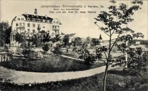 Ak Johannisbad Schmeckwitz in Sachsen, Moor- und Schwefelbad, Bes. Dr. med. Rachel