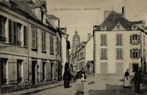 Ak Le Croisic Loire Atlantique, Platz du Pilori, Städteansicht,  Architektur, Straßenansicht