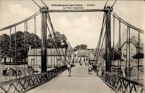 CPA Châteauneuf-sur-Loire Loiret, Le Pont Suspendu