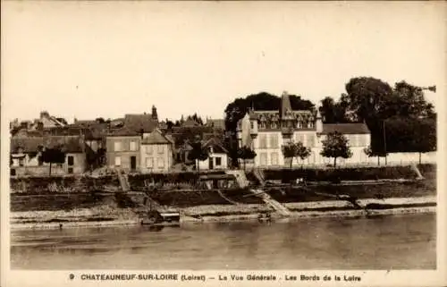 CPA Châteauneuf-sur-Loire Loiret, vue générale, bords de la Loire