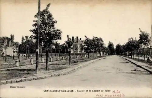 CPA Châteauneuf-sur-Loire Loiret, Allée et le Champ de Foire
