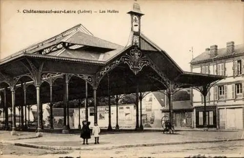 CPA Châteauneuf-sur-Loire Loiret, Les Halles