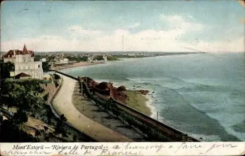 Ak Mont Estoril Cascaes Cascais Portugal, Riviera de Portugal, Fernsicht