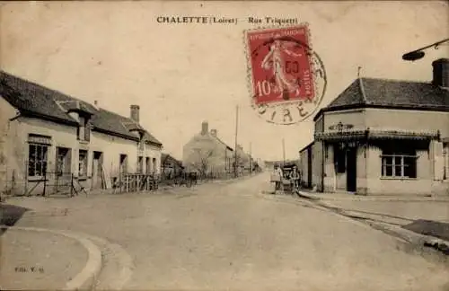 Ak Chalette Loiret, Straßenszene, Gebäude, Poststempel