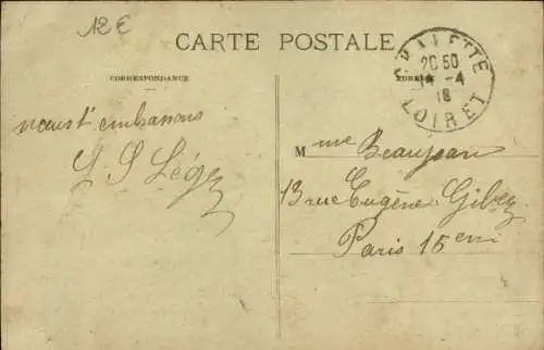 Ak Chalette Loiret, Straßenszene, Gebäude, Poststempel