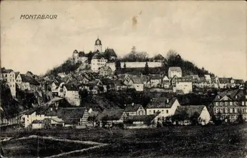 Ak Montabaur im Westerwald, Blick auf  Berg, Häuser,  Architektur