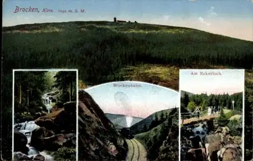 Ak Brocken Nationalpark Harz, Brockenbahn, Eckerloch