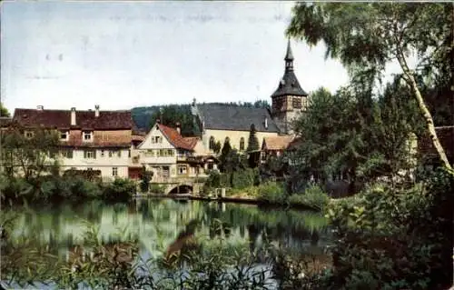 Ak Bad Liebenzell im Schwarzwald, Kirche, Forellensee