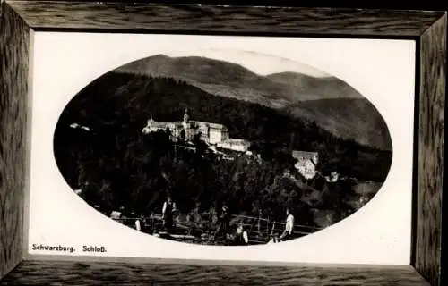 Passepartout Ak Schwarzburg, Blick zum Schloss hin