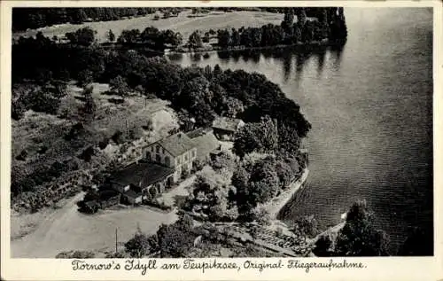 Ak Teupitz in der Mark, Tornow's Idyll am Teupitzsee, Fliegeraufnahme