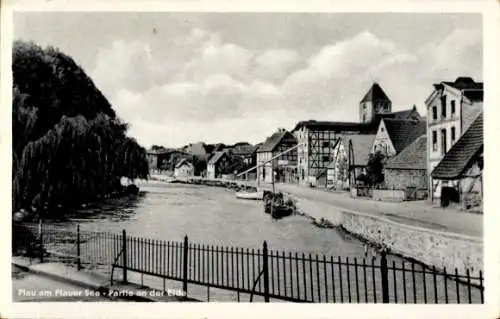 Ak Luftkurort Plau am See, Partie an der Elde