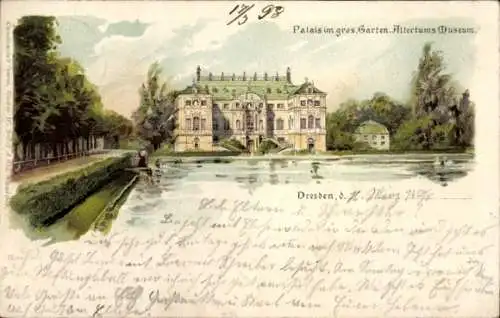 Litho Dresden, Palais im großen Garten, Altertumsmuseum