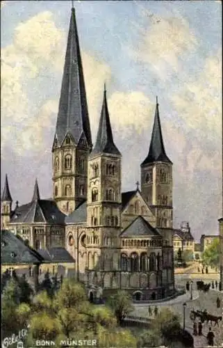 Künstler Ak Bonn in Nordrhein Westfalen, Blick zum Münster, Tuck 603 B