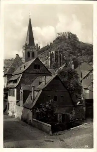 Ak Bacharach am Rhein, Burg Stahleck, Jugendherberge, r Gebäudekomplex, Kirche