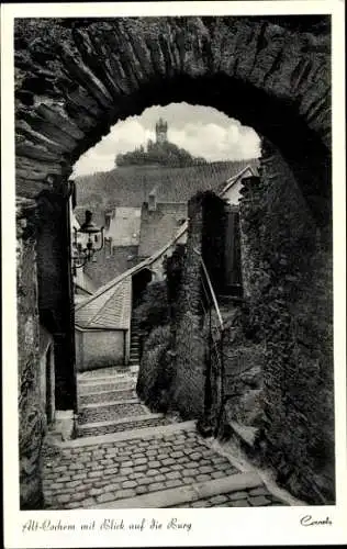 Ak Cochem an der Mosel, Alt-Cochem mit Blick auf die Burg