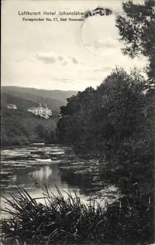 Ak Bad Neuenahr Ahrweiler Rheinland Pfalz, Luftkurort Hotel Johannisberg, Fluss, Bäume, Landschaf