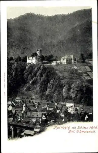 Ak Hornberg im Schwarzwald, Teilansicht, Schlosshotel