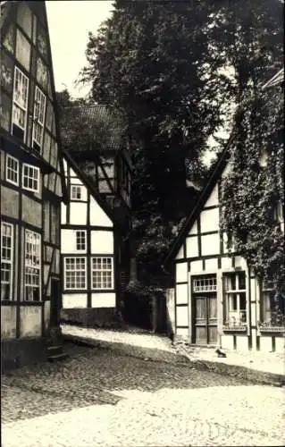 Ak Tecklenburg Teutoburger Wald, Gasse mit Häuserfront