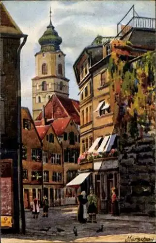 Künstler Ak Marschall, V., Lindau am Bodensee, Blick in die Römerschanze