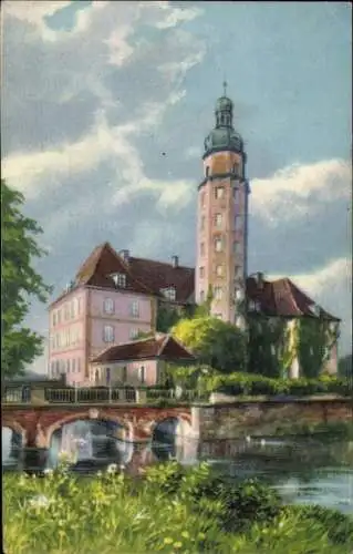 Künstler Ak Bad Schmiedeberg in der Dübener Heide, Schloss Reinharz