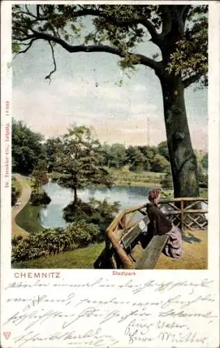 Ak Chemnitz in Sachsen, Stadtpark