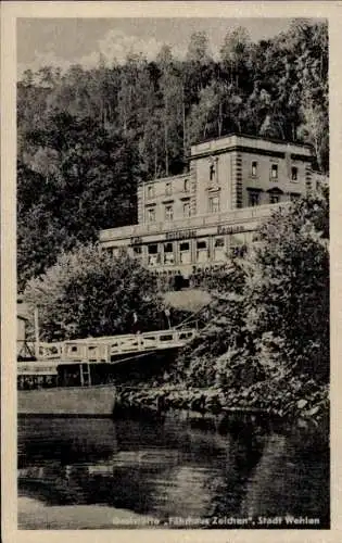 Ak Stadt Wehlen an der Elbe Sächsische Schweiz, Fährhaus Zeichen, Gaststätte