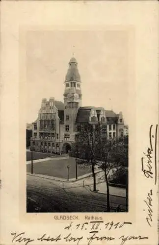 Ak Gladbeck im Ruhrgebiet, Rathaus, Außenansicht, Straßenpartie