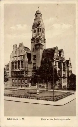 Ak Gladbeck im Ruhrgebiet Westfalen, Rathaus, Platz an der Lothringerstraße