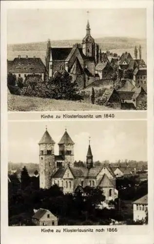 Ak Bad Klosterlausnitz in Thüringen, Kirche um 1840, nach 1866