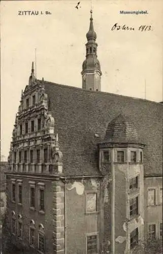 Ak Zittau in Sachsen, Museumgiebel