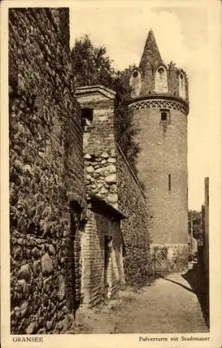 Ak Gransee in der Mark, Pulverturm, Stadtmauer