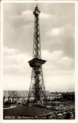 Ak Berlin Charlottenburg Westend, Der Funkturm, Ausstellungshallen