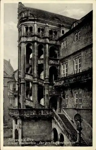 Ak Torgau Elbe,Schloss Hartenfels,Der große Wendelstein