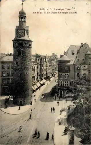 Ak Halle an der Saale, Leipziger Turm, Obere Leipziger Straße,  Architektur