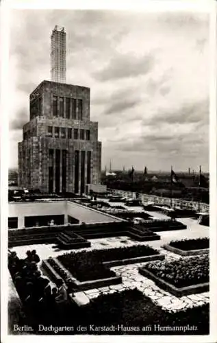 Ak Berlin Neukölln, Dachgarten des Karstadt Hauses am Hermannplatz