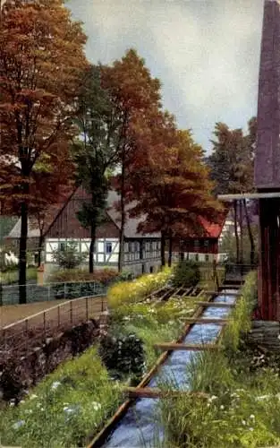 Ak Mildenau Erzgebirge, Nenke und Ostermaier Serie IV, Am Mühlgraben