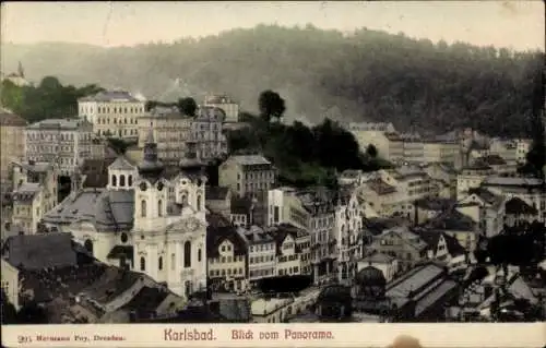 Ak Karlovy Vary Karlsbad Stadt, Panorama