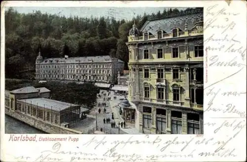 Ak Karlovy Vary Karlsbad Stadt, Etablissement Pupp 
