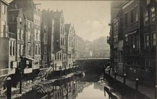 Ak Dordrecht Südholland Niederlande, Historische Stadtansicht, Kanal, alte Gebäude, Brücke, ruhig