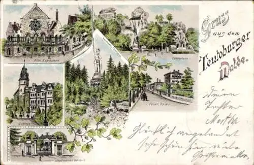 Litho Horn Bad Meinberg am Teutoburger Wald, Paleis, Externsteine, Schloss, Hermanndenkmal