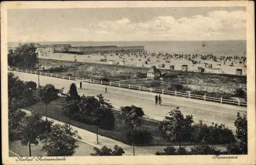 Ak Świnoujście Swinemünde Pommern, Panorama, Strand