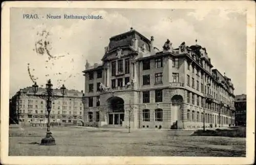 Ak Praha Prag Tschechien, Neues Rathausgebäude