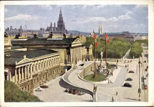 Ak Wien 1 Innere Stadt, Wiener Stadtansicht, Parlament, Monument, Straßenansicht