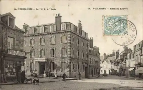 CPA Villedieu les Poêles Manche, Hotel du Louvre