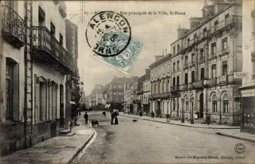 CPA Alençon Orne, Rue Principale de la Ville, Saint Blaise