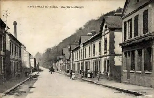 CPA Manneville sur Risle Eure, Quartier des Baquets
